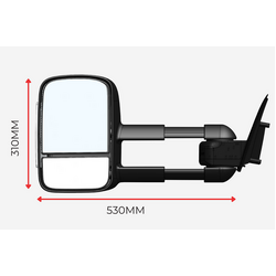 Classic Towing Mirrors, Indicators, Electric, Black to suit Ford Ranger PX Oct 2011 - MY21