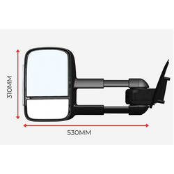 Classic Towing Mirrors, Manual, Black to suit Toyota Hi-Lux MY05-MY14