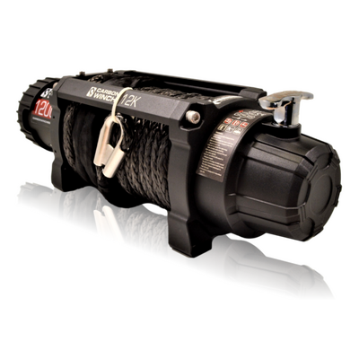 Carbon 12K 12000Lb Electric Winch With Black Rope & Hook Ver. 2