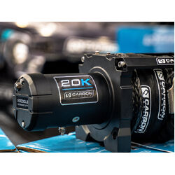 Carbon Scout Pro - 20000lb Extreme Duty Truck Winch 24V with Mega Pro Winch Hook - Black