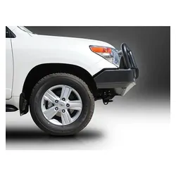 ECB Big Tube Bar Winch Compatible w/Lights to Suit Toyota Landcruiser 200 Series Sahara 03/12 to 10/15 Silver hammer Tone