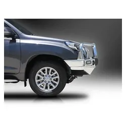 ECB Big Tube Bar w/Lights to Suit Toyota Prado 150 Series 2 GXL 11/13 to 10/17 Silver Hammer Tone