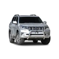 ECB Big Tube Bar w/Lights to Suit Toyota Prado VX 11/17-On Black Ripple