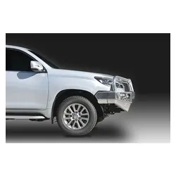 ECB Winch Compatible Big Tube Bar w/Lights to Suit Toyota Prado VX 11/17-On Polished