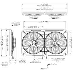 Maradyne Dual Puller Thermo Fan - 12" - 12V / 225W - 3400 CFM - MJS22K