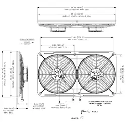 Maradyne Dual Puller Thermo Fan - 12" - 12V / 225W - 3400 CFM - MJS22K