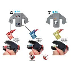 Plusquip Flag Term Crimping Tool Kit Red Blue & Yellow Terminals X 50Pcs Included