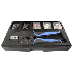 Plusquip Bootlace Crimping Tool Kit Quick Change Rachet Crimper C/W 3 X Dies & 76 X Terminals