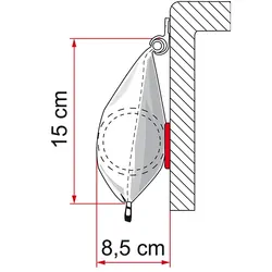 Fiamma Awning Extension Royal Grey Caravanstore 3.10m 250cm