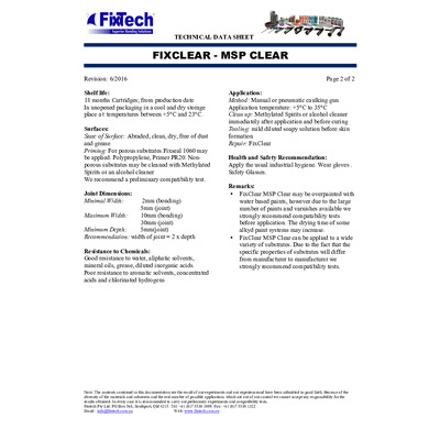 FixTech FixClear Multi-purpose 100% Clear Adhesive Sealant 290ml Cartridge