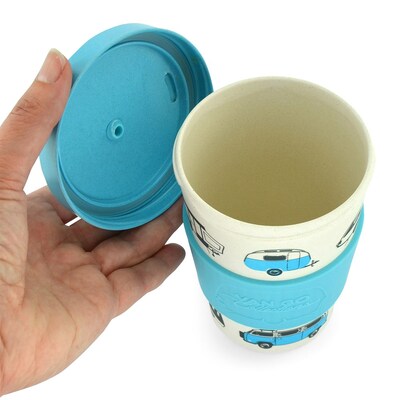 Van Go Collections Bamboo Travel Mug  400ml  The Iconic Collection  Pale Blue