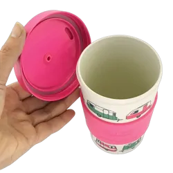 Van Go Collections Bamboo Travel Mug 400ml The Iconic Collection Vintage Pink