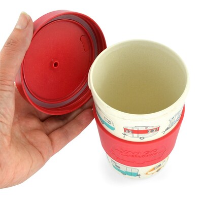 Van Go Collections Bamboo Travel Mug  400ml  Van Go Collections 'Spring' Red