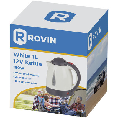 ROVIN 1L 12V WHITE KETTLE