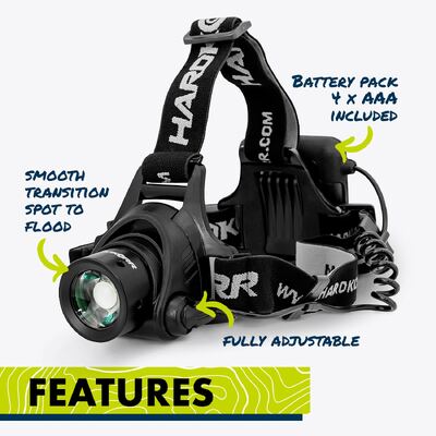 Hard Korr Head Torch 10W LED Headlamp