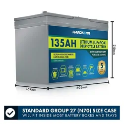 Hard Korr Heavy Duty Battery Box - Black & Hardkorr 135Ah Lithium