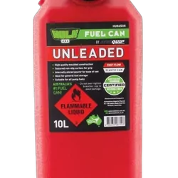 Hulk 4x4 Fast Flow Plastic Fuel Can 10Lt Unleaded Red