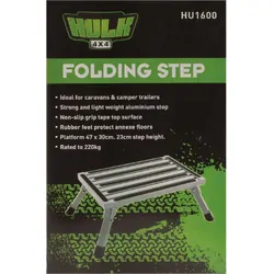 Hulk 4x4 Aluminum Folding Step 470 x 300 x 230mm Folds Flat