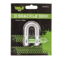 Hulk 4x4 Pkt 1 D Shackle 10Mm Rated To 1000Kg Galvanised Drop Forged