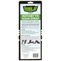 Hulk 4x4 Pkt 1 Heavy Duty Ratchet Tie Down 3.6M 1100Kg 50Mm Yellow