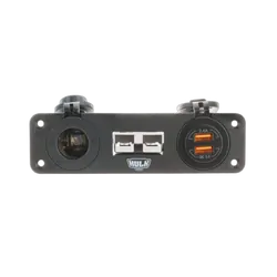 Triple Flush Mount Housing With 50A Plug, Accessory Power Socket & Dual Usb Ports