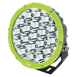 Hulk 4x4 Pkt 2 7" Rnd Led Driving Lamp Kit 9-36V 106W 19 Leds Green &