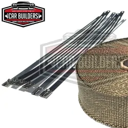 Car Builders Titanium Header Wrap 25mm x 15m