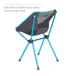 HELINOX Cafe Chair Black with Cyan Blue Frame