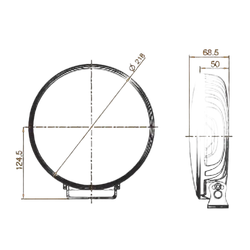 9" LED DRIVING LAMP FLOOD/SPOT BEAM 28Deg 9-36V 120Watt CHRME