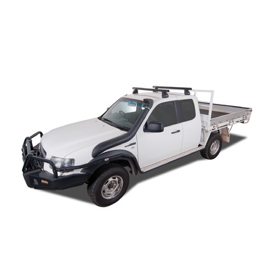 Rhino Rack Heavy Duty 2500 Black 2 Bar Roof Rack For Mazda Bravo 2Dr Ute Freestyle Cab 11/02 To 11/06