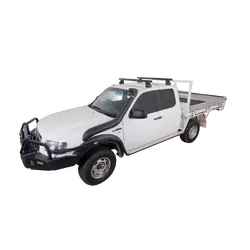 Rhino Rack Heavy Duty 2500 Black 2 Bar Roof Rack For Mazda Bravo 2Dr Ute Freestyle Cab 11/02 To 11/06