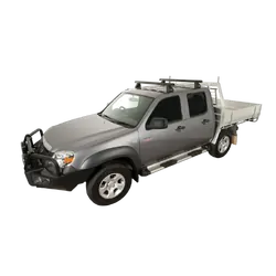 Rhino Rack Heavy Duty 2500 Black 2 Bar Roof Rack For Ford Ranger Pk 4Dr Ute Dual Cab 04/09 To 08/11