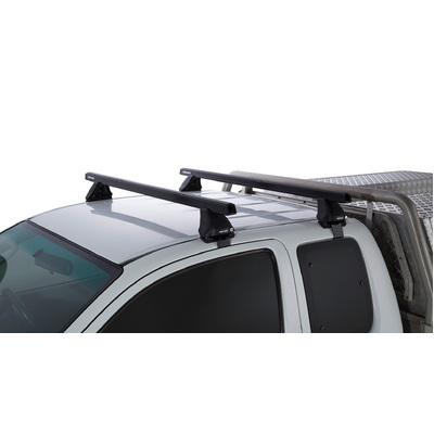 Rhino Rack Heavy Duty 2500 Black 2 Bar Roof Rack For Toyota Hilux Gen 7 2Dr Ute Extra Cab 04/05 To 09/15