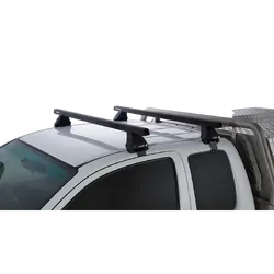 Rhino Rack Heavy Duty 2500 Black 2 Bar Roof Rack For Toyota Hilux Gen 7 2Dr Ute Extra Cab 04/05 To 09/15