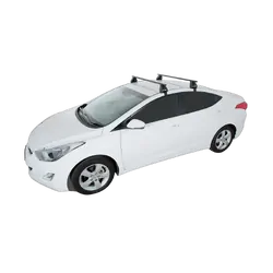 Rhino Rack Euro 2500 Black 2 Bar Roof Rack For Hyundai Elantra 4Dr Sedan 06/11 To 01/16