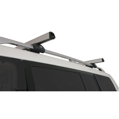 Rhino Rack Heavy Duty Cxb Silver 2 Bar Roof Rack For Mitsubishi Pajero Ns-Nx 4Dr 4Wd Lwb (With Roof Rails) 11/06 On