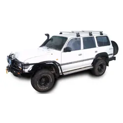 Rhino Rack Heavy Duty Rl110 Silver 3 Bar Roof Rack For Toyota Prado 90 Series 4Dr 4Wd 07/96 To 02/03