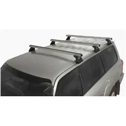 Rhino Rack Heavy Duty Rl110 Silver 3 Bar Roof Rack For Nissan Patrol Gu, Y61 4Dr 4Wd Lwb 12/97 To 04/17