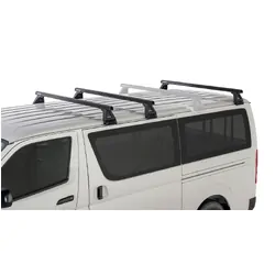 Rhino Rack Heavy Duty Rl150 Black 3 Bar Roof Rack For Toyota Hiace Gen 4 2Dr Van 11/89 To 02/05
