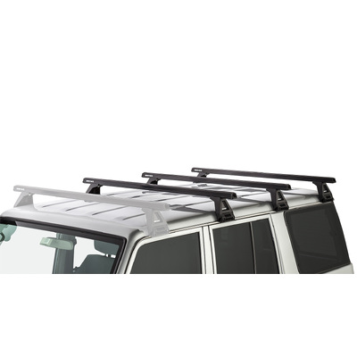 Rhino Rack Heavy Duty Rl150 Black 3 Bar Roof Rack For Toyota Landcruiser 76 Series 4Dr 4Wd 03/07 On