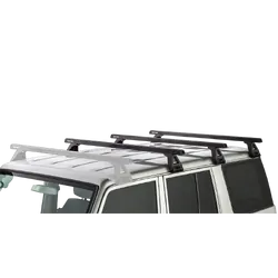 Rhino Rack Heavy Duty Rl150 Black 3 Bar Roof Rack For Toyota Landcruiser 76 Series 4Dr 4Wd 03/07 On