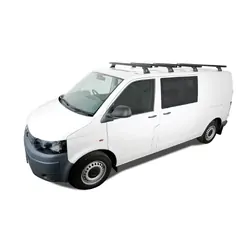 Rhino Rack Heavy Duty Rltf Black 4 Bar Roof Rack For Volkswagen Transporter T6 2Dr Van Swb (Standard Roof) 12/15 On