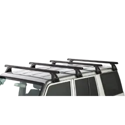 Rhino Rack Heavy Duty Rl150 Black 4 Bar Roof Rack For Toyota Landcruiser 76 Series 4Dr 4Wd 03/07 On