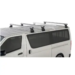 Rhino Rack Heavy Duty Rl150 Silver 3 Bar Roof Rack For Toyota Hiace Gen 4 2Dr Van 11/89 To 02/05