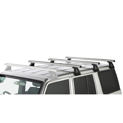 Rhino Rack Heavy Duty Rl150 Silver 3 Bar Roof Rack For Toyota Landcruiser 76 Series 4Dr 4Wd 03/07 On