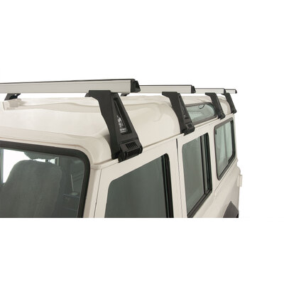 Rhino Rack Heavy Duty Rl210 Silver 4 Bar Roof Rack For Land Rover Defender 110 4Dr 4Wd (Incl. Hard Top) 03/93 To 20