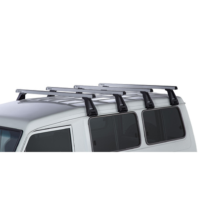 Rhino Rack Heavy Duty Rl210 Silver 4 Bar Roof Rack For Toyota Landcruiser 78 Series 2Dr 4Wd Troop Carrier 03/07 On