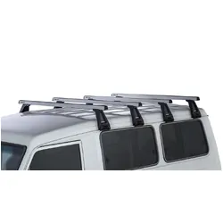 Rhino Rack Heavy Duty Rl210 Silver 4 Bar Roof Rack For Toyota Landcruiser 78 Series 2Dr 4Wd Troop Carrier 03/07 On