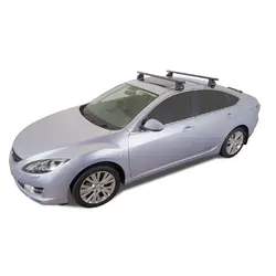 Rhino Rack Vortex 2500 Black 2 Bar Roof Rack For Mazda Mazda 6 4Dr Sedan 08/02 To 01/08