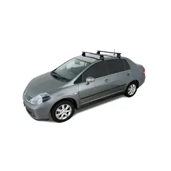 Rhino Rack Vortex 2500 Black 2 Bar Roof Rack For Nissan Tiida 4Dr Sedan 02/06 On